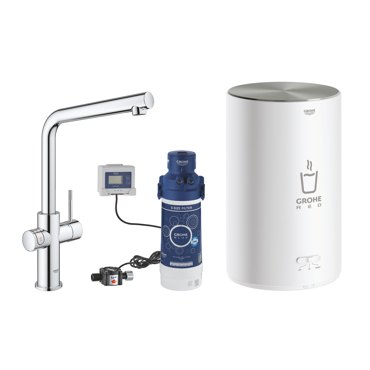 30327001 ΒΡΥΣΗ ΚΑΙ ΜΠΟΪΛΕΡ RED DUO M SIZE ΧΡΩΜΕ L-SPOUT 30327001 GROHE - Image 1