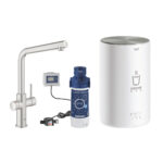 ΒΡΥΣΗ ΚΑΙ ΜΠΟΪΛΕΡ RED DUO M SIZE SUPERSTEEL L-SPOUT 30327DC1 GROHE