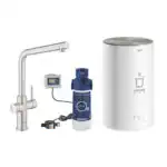 ΒΡΥΣΗ ΚΑΙ ΜΠΟΪΛΕΡ RED DUO M SIZE SUPERSTEEL L-SPOUT 30327DC1 GROHE