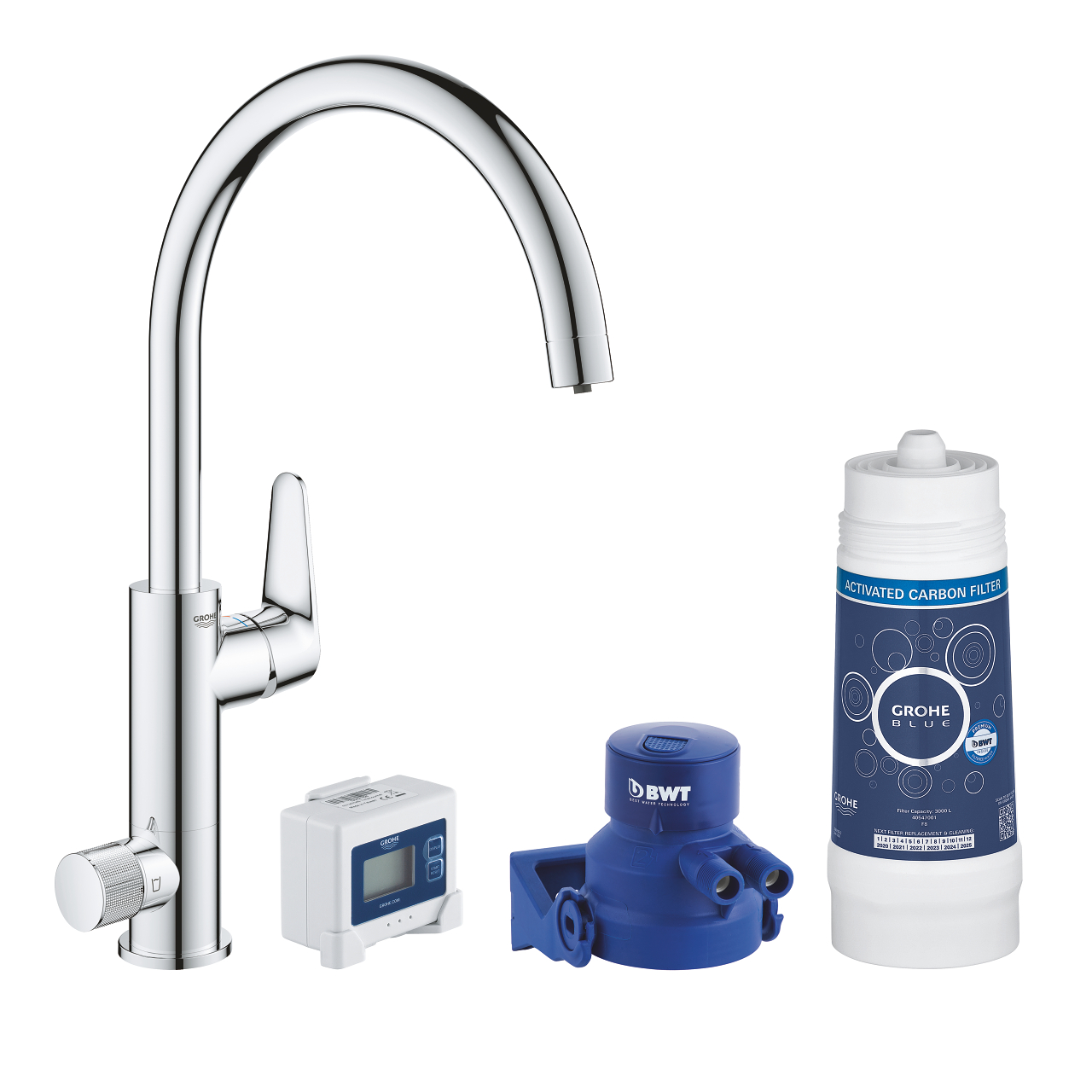 30385000 ΜΠΑΤΑΡΙΑ ΚΟΥΖΙΝΑΣ BLUE PURE BAUCURVE STARTER KIT 30385000 GROHE - Image 1
