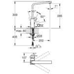 EUROCUBE ΜΙΚΤΗΣ ΝΕΡΟΧΥΤΗ ΜΟΝΟΥ ΜΟΧΛΟΥ 1/2" 31255000 GROHE - Image 2