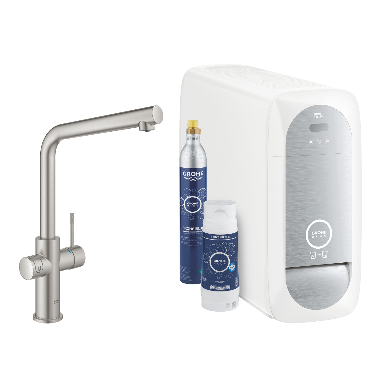 31454DC1 BLUE HOME ΚΙΤ ΕΚΚΙΝΗΣΗΣ ΕΚΡΟΗΣ L-SPOUT SUPERSTEEL 31454DC1 GROHE - Image 1