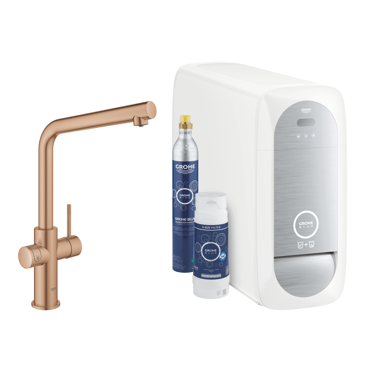 31454DL1 BLUE HOME ΚΙΤ ΕΚΚΙΝΗΣΗΣ ΕΚΡΟΗΣ L-SPOUT BRUSHED WARM SUNSET 31454DL1 GROHE - Image 1