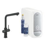 BLUE HOME ΚΙΤ ΕΚΚΙΝΗΣΗΣ ΕΚΡΟΗΣ L-SPOUT VELVET BLACK 31454KS1 GROHE