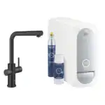 BLUE HOME ΚΙΤ ΕΚΚΙΝΗΣΗΣ ΕΚΡΟΗΣ L-SPOUT ΜΕ ΑΠΟΣΠΩΜΕΝΟ ΝΤΟΥΣ VELVET BLACK 31539KS0 GROHE