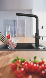 BLUE HOME ΚΙΤ ΕΚΚΙΝΗΣΗΣ ΕΚΡΟΗΣ L-SPOUT ΜΕ ΑΠΟΣΠΩΜΕΝΟ ΝΤΟΥΣ VELVET BLACK 31539KS0 GROHE - Image 5