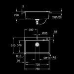 K700 ΕΝΘΕΤΟΣ ΝΕΡΟΧΥΤΗΣ ΑΠΟ ΣΥΝΘΕΤΙΚΟ ΓΡΑΝΙΤΗ 78 Χ 51CM GRANITE BLACK 31652AP0 GROHE - Image 2