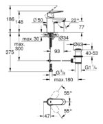 EUROSMART COSMOPOLITAN ΜΠΑΤΑΡΙΑ ΝΙΠΤΗΡΑ 1/2" S-ΜΕΓΕΘΟΣ 3282500E GROHE - Image 2