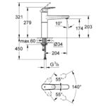 EUROPLUS ΜΙΚΤΗΣ ΝΕΡΟΧΥΤΗ ΜΟΝΟΥ ΜΟΧΛΟΥ 1/2″ ΧΡΩΜΕ 33930002 GROHE - Image 2