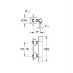 GROHTHERM 800 COSMOPOLITAN ΜΙΚΤΗΣ ΜΕ ΘΕΡΜΟΣΤΑΤΗ ΓΙΑ ΝΤΟΥΣ 1/2″ ΧΡΩΜΕ 34765000 GROHE - Image 2