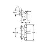GROHTHERM 800 COSMOPOLITAN ΘΕΡΜΟΣΤΑΤΙΚΗ ΜΠΑΤΑΡΙΑ ΛΟΥΤΡΟΥ 1/2″ ΧΡΩΜΕ 34766000 GROHE - Image 2