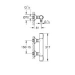 GROHTHERM 500 ΜΙΚΤΗΣ ΜΕ ΘΕΡΜΟΣΤΑΤΗ ΓΙΑ ΝΤΟΥΣ 1/2″ ΧΡΩΜΕ 34793000 GROHE - Image 2