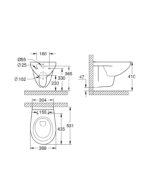 ΕΠΙΤΟΙΧΗ ΛΕΚΑΝΗ BAU CERAMIC ΧΩΡΙΣ ΚΑΛΥΜΜΑ 39427000 GROHE - Image 2