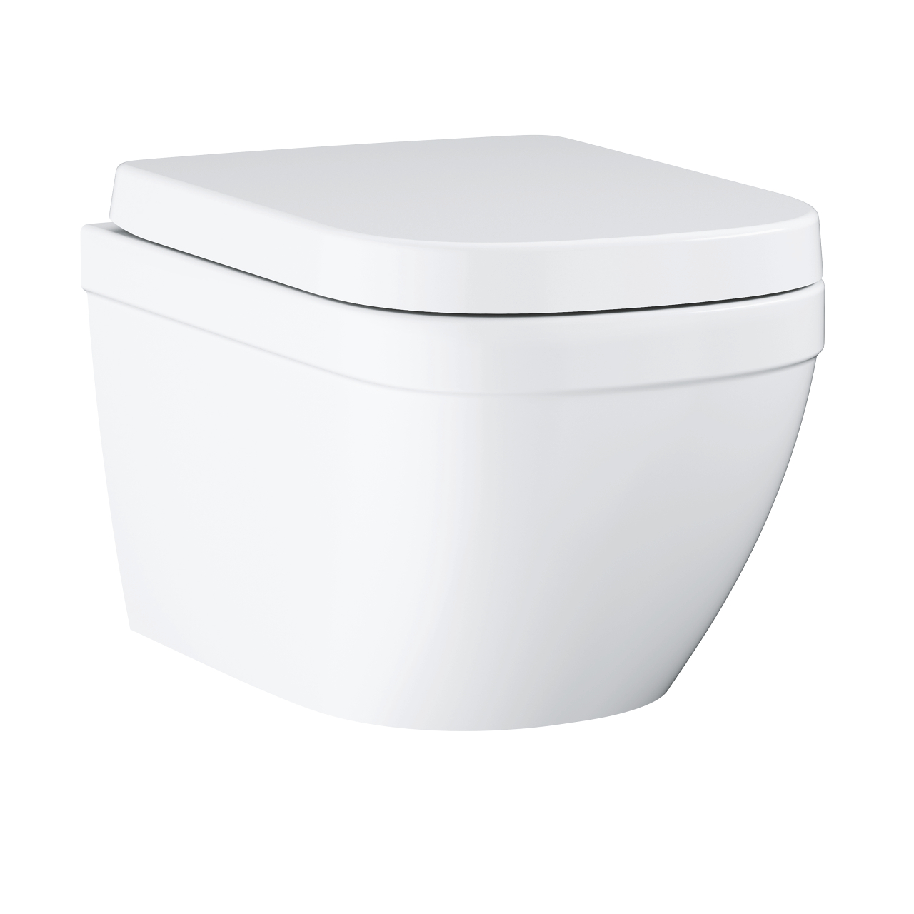 39554000 EURO CERAMIC ΕΠΙΤΟΙΧΗ (ΚΡΕΜΑΣΤΗ) ΛΕΚΑΝΗ ΜΕ ΚΑΛΥΜΜΑ SOFT CLOSE ΛΕΥΚΗ 39554000 GROHE - Image 1