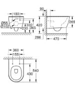 ΛΕΚΑΝΗ ΚΡΕΜΑΣΤΗ ESSENCE RIMLESS ΧΩΡΙΣ ΚΑΛΥΜΜΑ ΛΕΥΚΗ 3957100H GROHE - Image 2