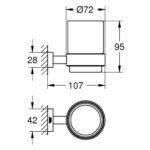 ESSENTIALS CUBE ΚΡΥΣΤΑΛΛΙΝΟ ΠΟΤΗΡΙ ΜΕ ΣΤΗΡΙΓΜΑ ΧΡΩΜΕ 40755001 GROHE - Image 2