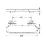 SELECTION ΡΑΓΑ ΠΕΤΣΕΤΑΣ 60CM ΧΡΩΜΕ 41056000 GROHE - Image 2