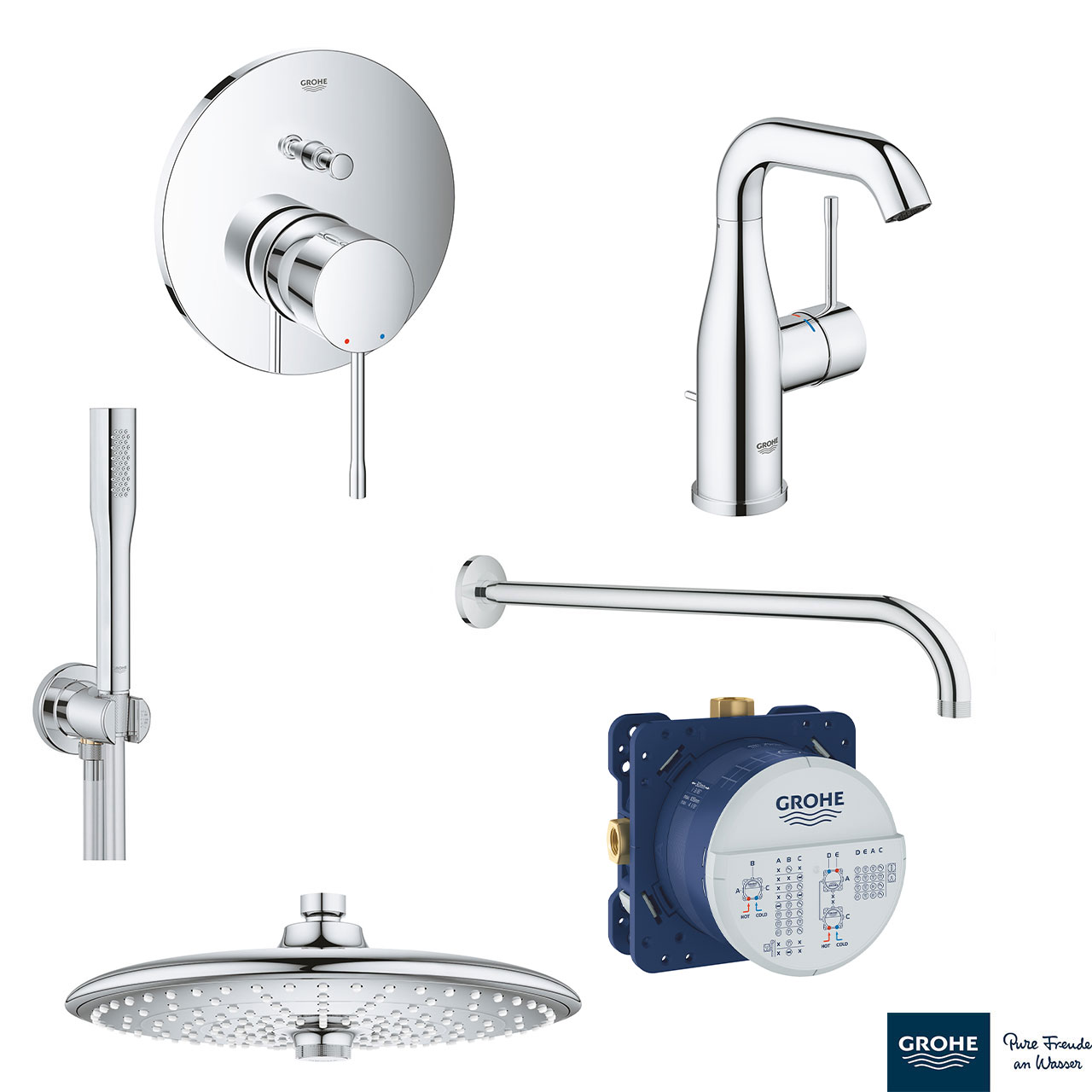 Set0013_NEW ESSENCE NEW ΣΕΤ ΓΙΑ ΝΙΠΤΗΡΑ ΜΕ ΜΠΑΤΑΡΙΑ 24173001 GROHE - Image 1