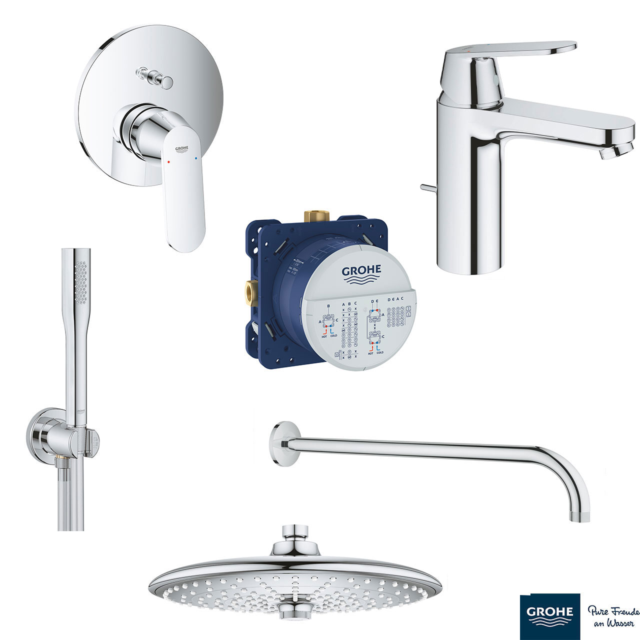 Set0030 EUROSMART COSMOPOLITAN ΣΕΤ ΓΙΑ ΝΙΠΤΗΡΑ ΜΕ ΜΠΑΤΑΡΙΑ 1/2″ Μ-ΜΕΓΕΘΟΣ 23325000 GROHE - Image 1