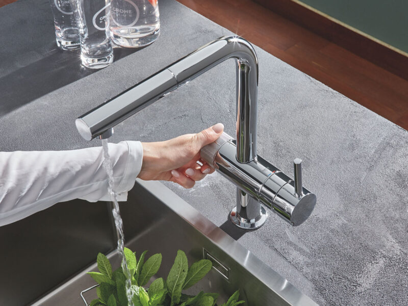 Τρίοδη μπαταρία GROHE με σύστημα φιλτραρισμένου νερού