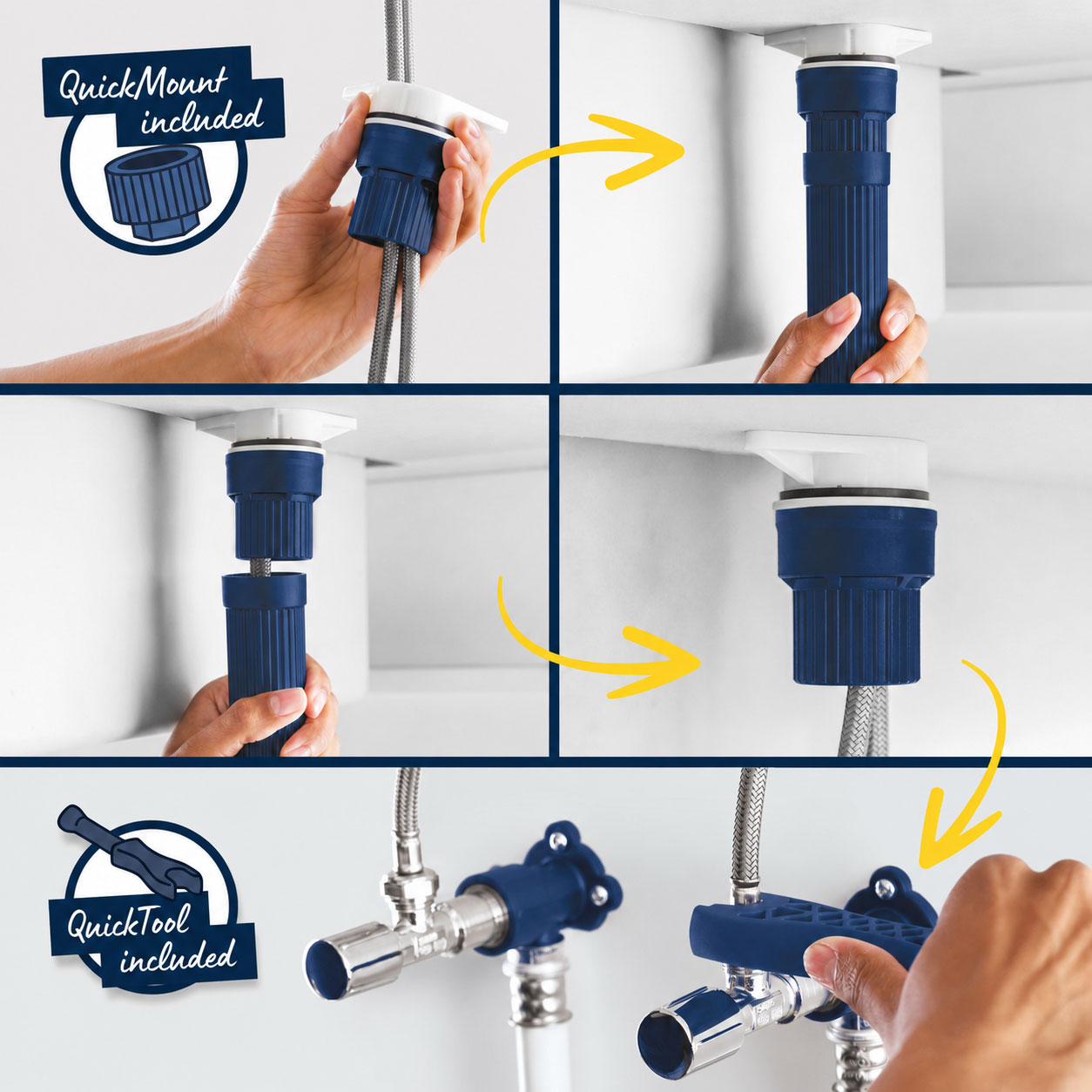 Εγκατάσταση GROHE QuickFix με QuickMount και QuickTool